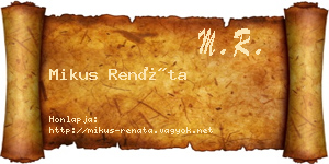 Mikus Renáta névjegykártya