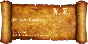 Mikus Renáta névjegykártya